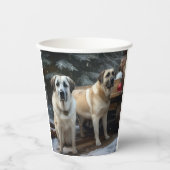 Anatolische Herder Sneeuwslee Kerstdecoratie Papieren Bekers (Voorkant)