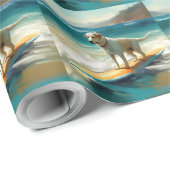 Anatolische herder strand surfen schilderij cadeaupapier (Rol Hoek)