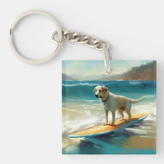 Anatolische herder strand surfen schilderij sleutelhanger (Voorkant)