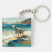 Anatolische herder strand surfen schilderij sleutelhanger (Achterkant)