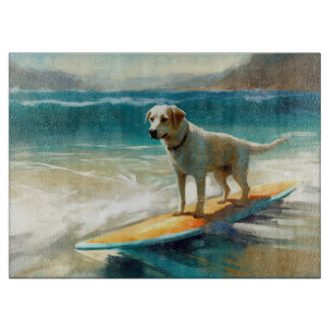 Anatolische herder strand surfen schilderij snijplank