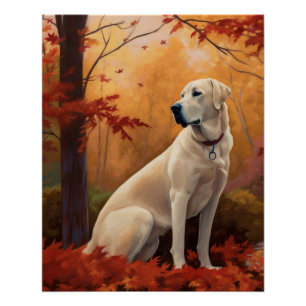 Anatolische Herdershond  in Herfstbladeren Vallen  Perfect Poster
