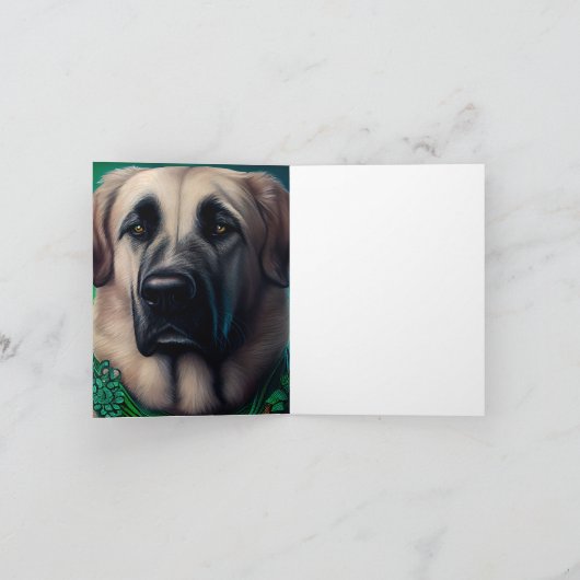 Anatolische herdershond in St. Patrick's Day-jurk Kaart (Binnen)