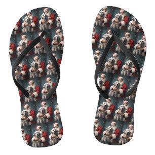 Anatolische Herdershond met Kerstman Kerstmis Teenslippers