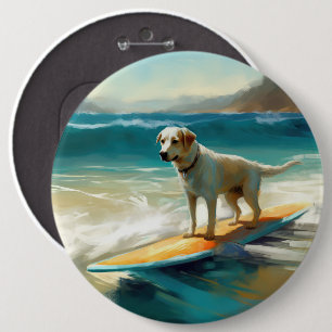 Anatolische Herdershond Strand Surfing Schilderij Ronde Button 6,0 Cm