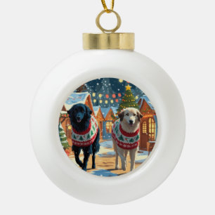 Anatolische Herdershonden Kerst Sneeuw Vakantie Keramische Bal Ornament