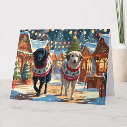 Anatolische herdershonden Kerstmis Sneeuw Vakantie Kaart (Voorkant)
