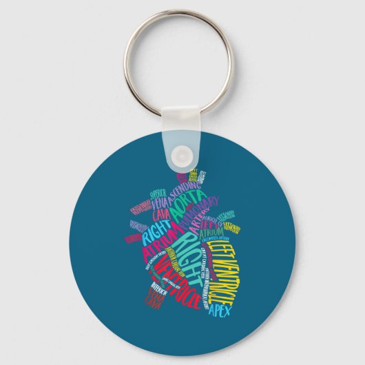 Anatomical Heart Design Cardiac Cardiovascular Icu Sleutelhanger (Voorkant)