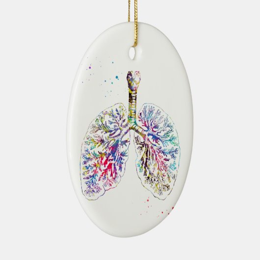 Anatomical Lungs Keramisch Ornament (Rechts)