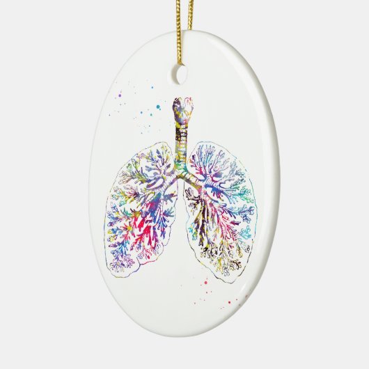 Anatomical Lungs Keramisch Ornament (Links)