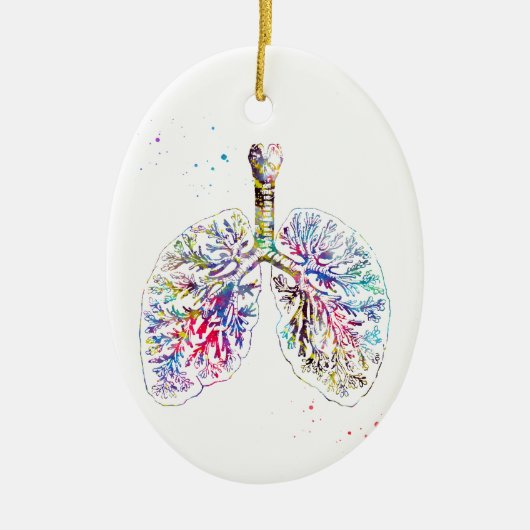 Anatomical Lungs Keramisch Ornament (Voorkant)