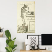  Anatomie Andreas Vesalius Skeleton Poster (Thuiskantoor)