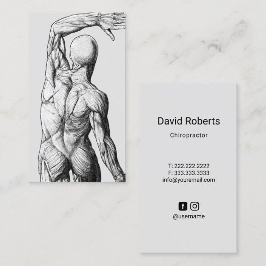  anatomie-backchiropractor visitekaartje (Voorkant / Achterkant)