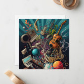 Anatomie de la carte de voeux musicale (Devant/Arrière en situation)