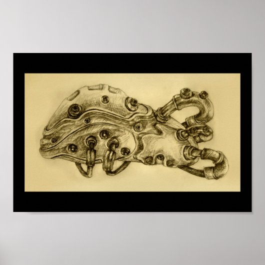 Anatomie du foie mécanique Steampunk Impression de (Devant)