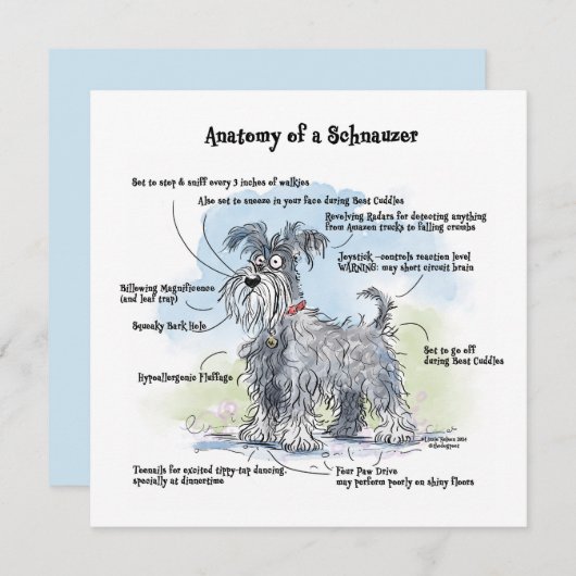 Anatomie d'un Carte pour notes Schnauzer (Devant / Derrière)