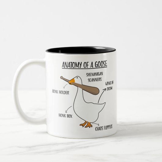 Anatomie d'une oie Drôle Goose baseball bat Mug (Gauche)