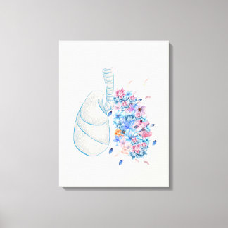 Anatomie florale poumon médical mur art toile