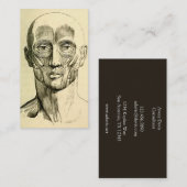  anatomie | Gezichtsspieren (circa 1852) Visitekaartje (Voorkant / Achterkant)