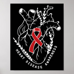 Anatomie Hart Ribbon CHD Hart Ziekte Bewustzijn M Poster