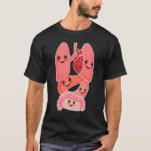 Anatomie Physiology Heart Lungs Vital Organs Illus T-shirt (Voorkant)