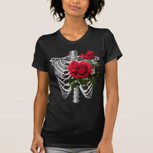 anatomie   Ribben met bloemen T-shirt