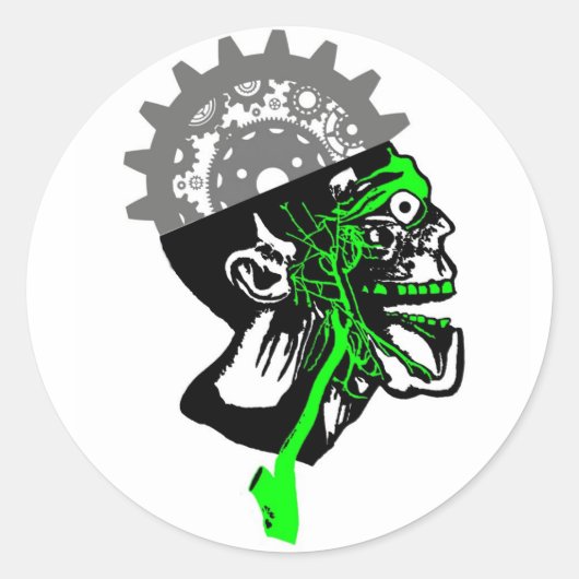  Anatomie - Steampunk Gears Skull Stickers (Voorkant)