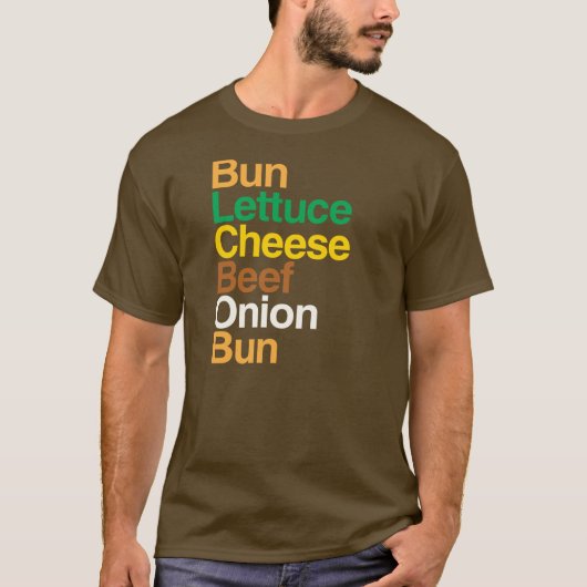 Anatomie typographique du T-Shirt cheeseburger (Devant)