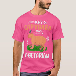 Anatomie van Capybara Funny Cavies Knaagdier Capyb T-shirt