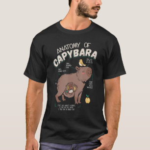 Anatomie van Capybara Rodent Animals Capybaras Fun T-shirt