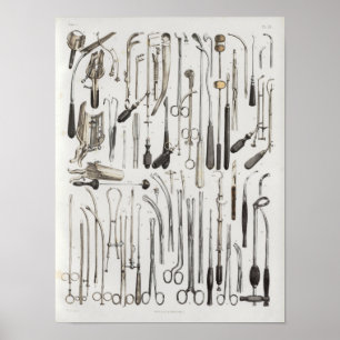 anatomie van chirurgische medische instrumenten poster