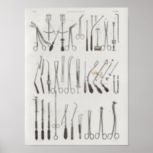 anatomie van chirurgische medische instrumenten poster
