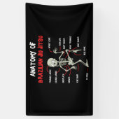 Anatomie van de Braziliaanse Jiu Jitsu BJJ Skeleto Spandoek (Verticaal)