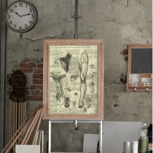 Anatomie van de menselijke larynx been Leonardo da Poster