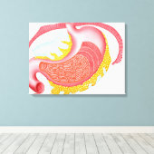 Anatomie van de menselijke maag canvas afdruk (Insitu (Houten vloer))