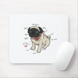 Anatomie van de Pug Dog Chart Muismat