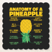 Anatomie van een ananas Grappige ananas liefhebber Kartonnen Onderzetters (Voorkant)