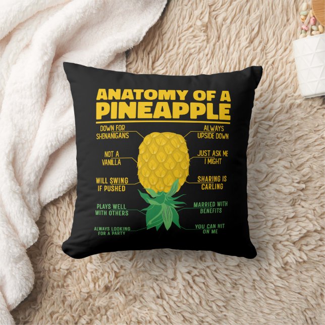 Anatomie van een ananas Grappige ananas liefhebber Kussen (Deken)