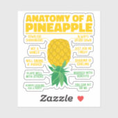 Anatomie van een ananas Grappige ananas liefhebber Sticker (Vel)