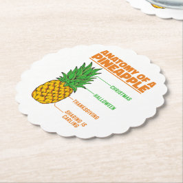 Anatomie van een ananas houdt van Feestdagen Famil Kartonnen Onderzetters
