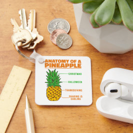 Anatomie van een ananas houdt van Feestdagen Famil Sleutelhanger