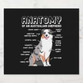 Anatomie van een Australische herder Sparkling Wijnetiket (Enkel label)