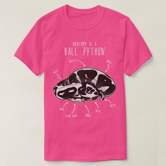 Anatomie van een Axanthic Ball Python T-shirt (Design voorkant)