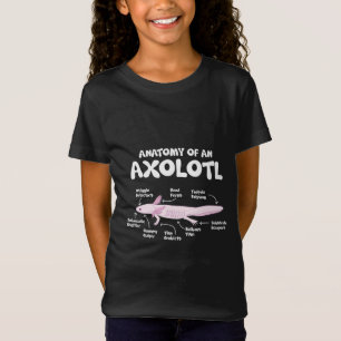 anatomie van een axolotl axolotls biologie science t-shirt