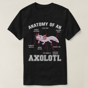Anatomie van een axolotl biologie wetenschap t-shirt