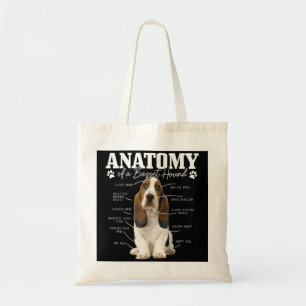 Anatomie van een Basset Hound Funny Cute Dog Basse Tote Bag