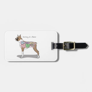 Anatomie van een Boxer Dog-cadeaus Bagagelabel