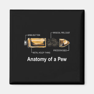 Anatomie van een Bullet Gift Hunting Lover Gift Magneet