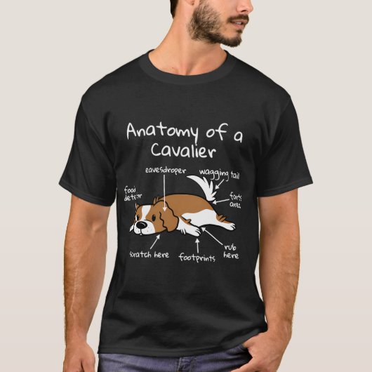 Anatomie van een Cavalier King Charles Spaniel hon T-shirt (Voorkant)