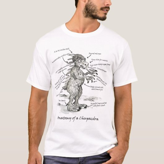 Anatomie van een Chupacabra T-Shirt (Voorkant)